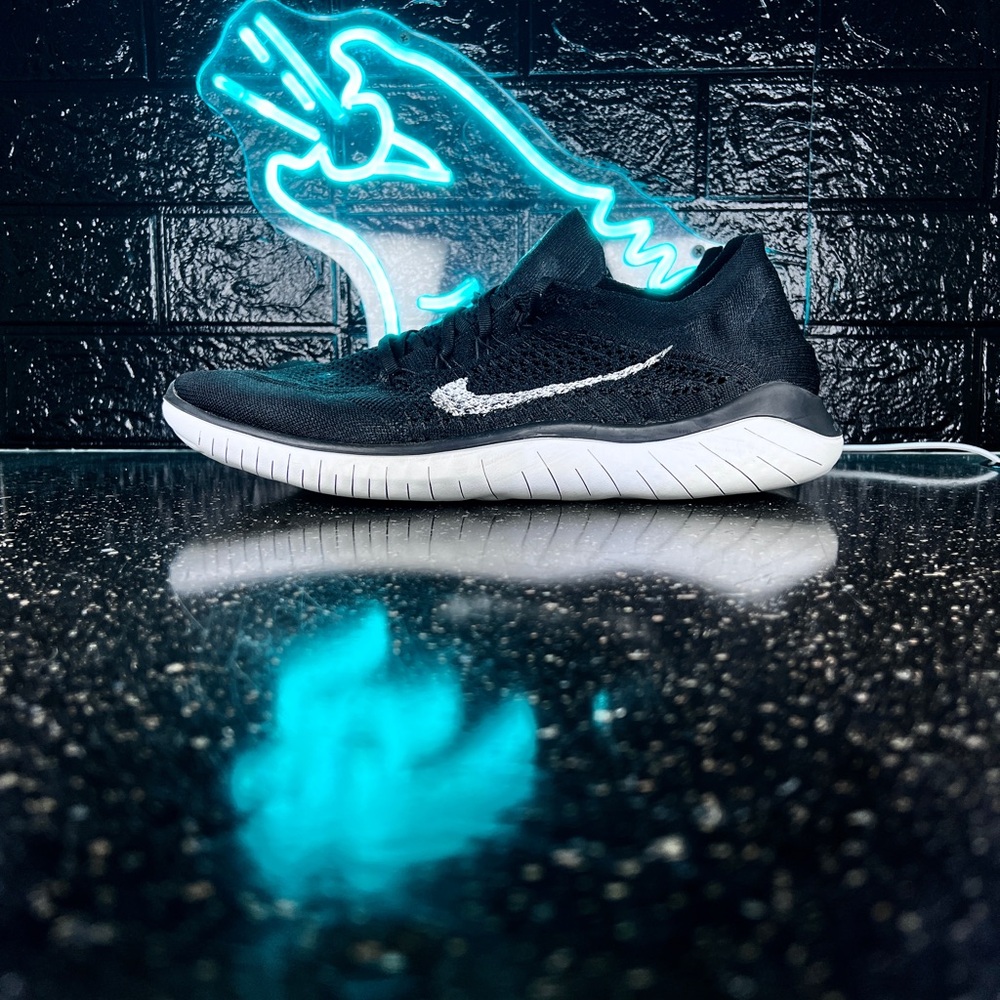 Nike Free RN Flyknit 2018 Men’s Walking CrossFit Gym Running Shoes Black - 13